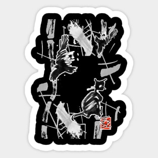 sumi-e hunting Sticker